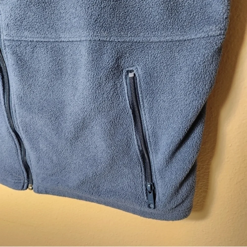 Columbia Mens Navy Fleece Full Zip Collared Vest w/ Zipper Pockets-Size XL